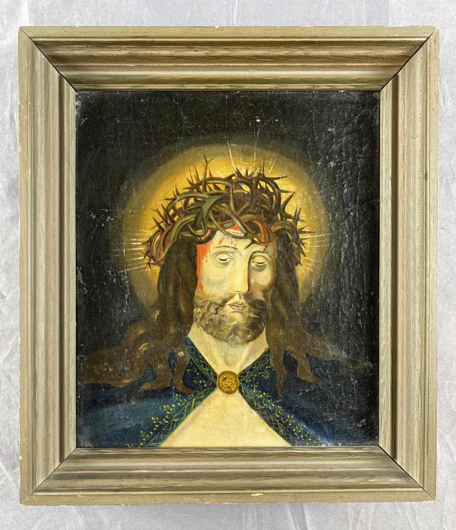 Religious Icon Crown of Thorns Oil on Board (1 of 6)