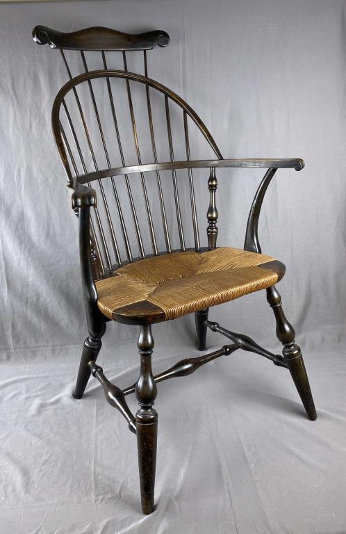 Windsor Comb Back Rush Seat Chair Circa 1900 (1 of 11)