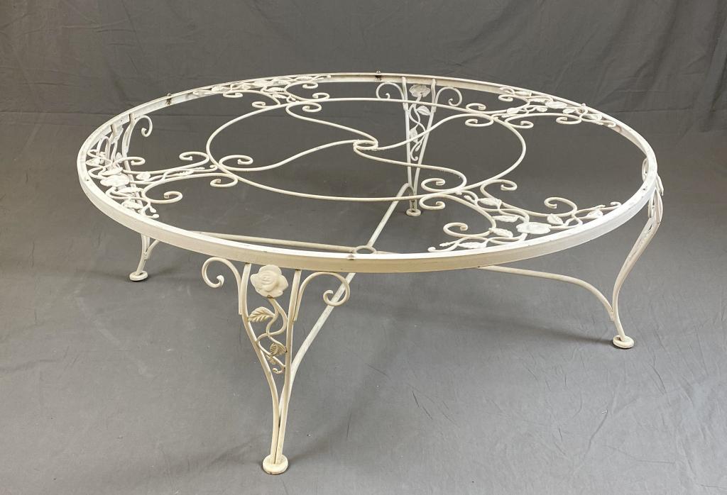 Woodard Chantilly Rose 47" Iron Coffee Table (1 of 4)