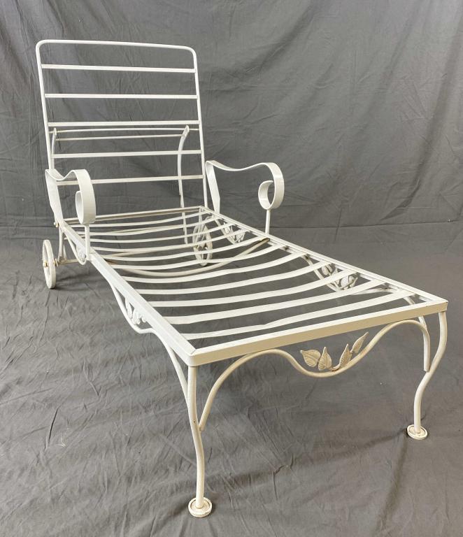 1960s Wrought Iron Patio Chaise Lounge