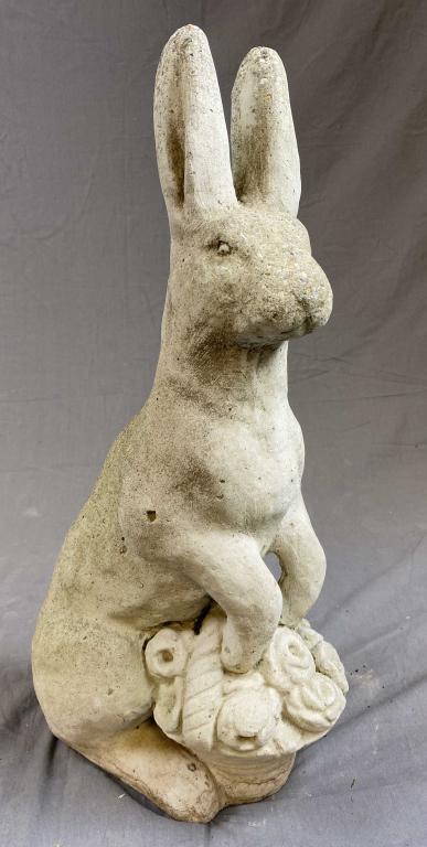 Concrete Rabbit Garden Sculpture (1 of 4)