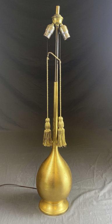 Midcentury Gold Leaf Table Lamp (1 of 5)