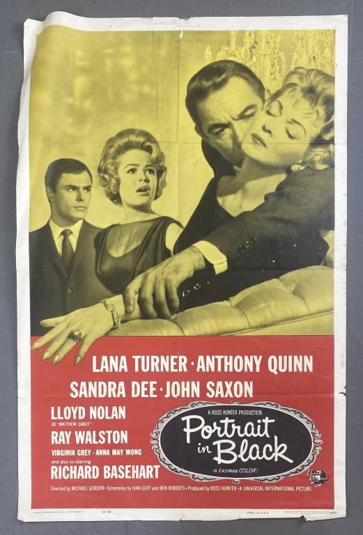 "Portrait in Black" Lana Turner, Anthony Quinn: Original theatrical movie poster 1961.41" x 27"