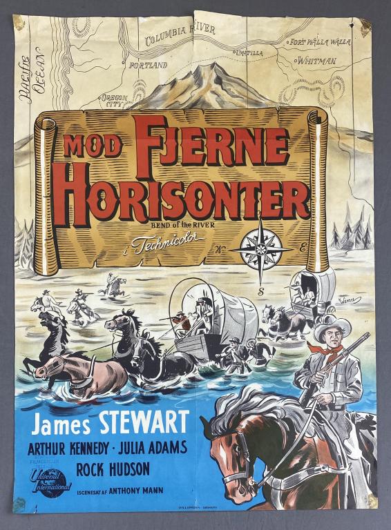 "Mod Fjerne Horisonter" James Stewart 1952: Original theatrical movie poster. 24-1/2" x 33-1/2"