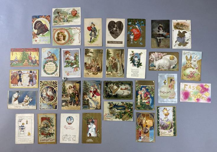 32 Antique Holiday Postcards Early 20th Century (1 of 8)