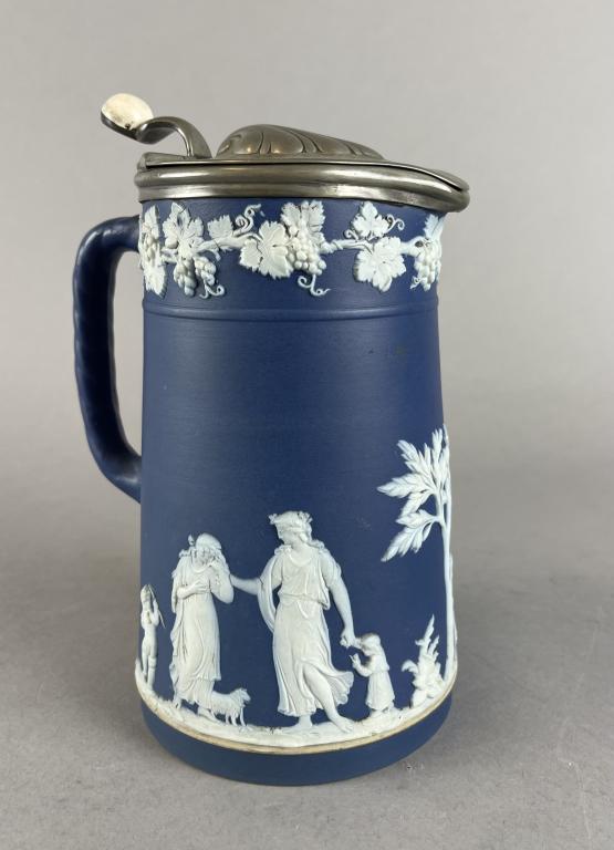 19th Century Wedgwood Jasperware Covered Pitcher (1 of 9)
