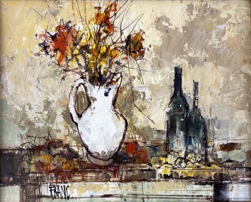 Francois Franc Oil on Canvas Midcentury Still Life (1 of 5)