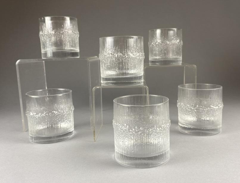 6 MCM Iittala "Niva" Crystal Tumblers Wirkkala (1 of 3)