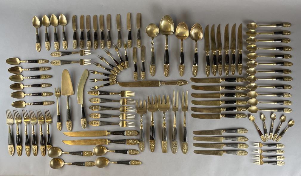 Set of Siam Thailand Brass and Wood Flatware (1 of 19)