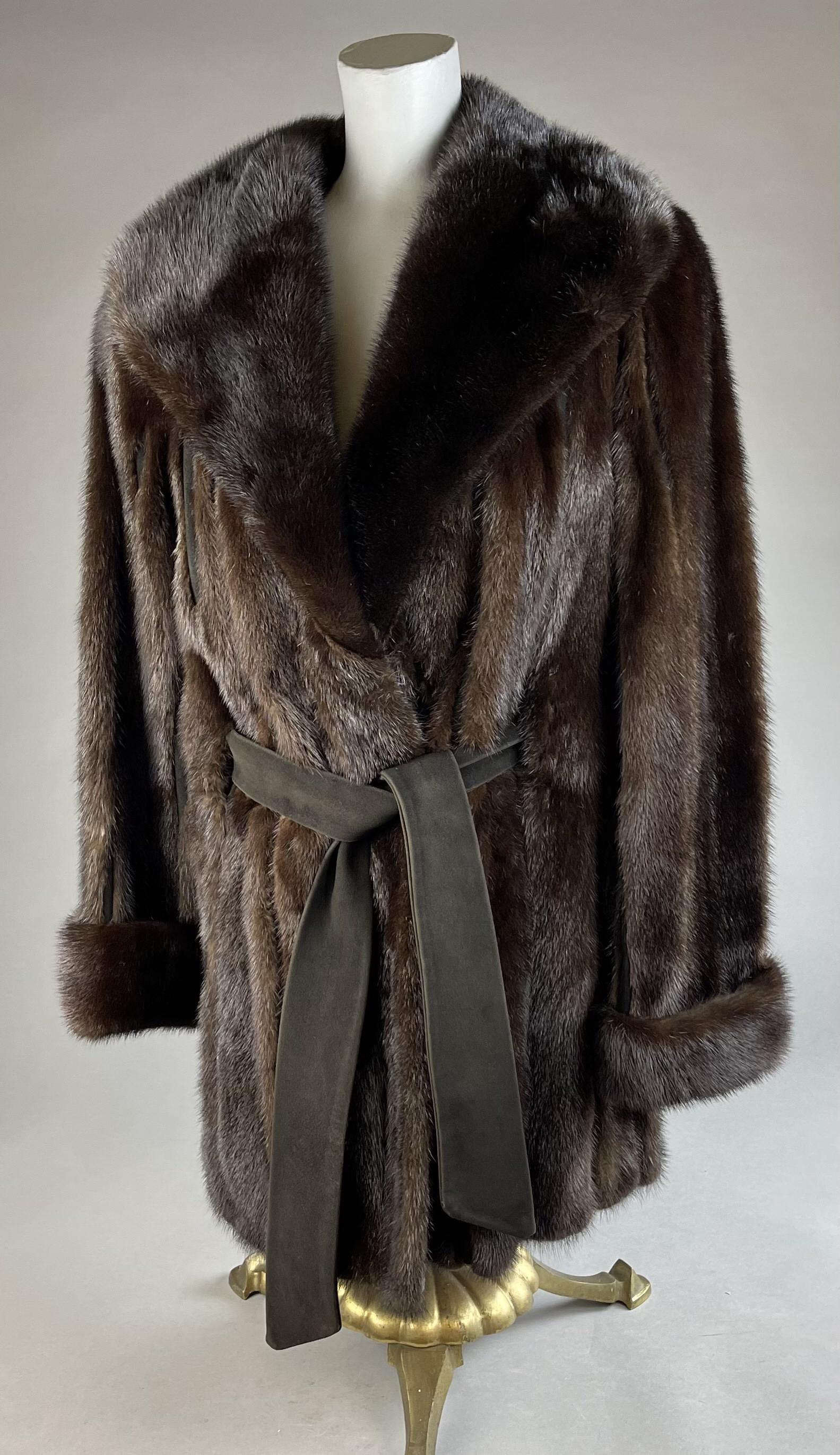 1960s-70s Mink Belted Jacket Size 10-12 (1 of 7)