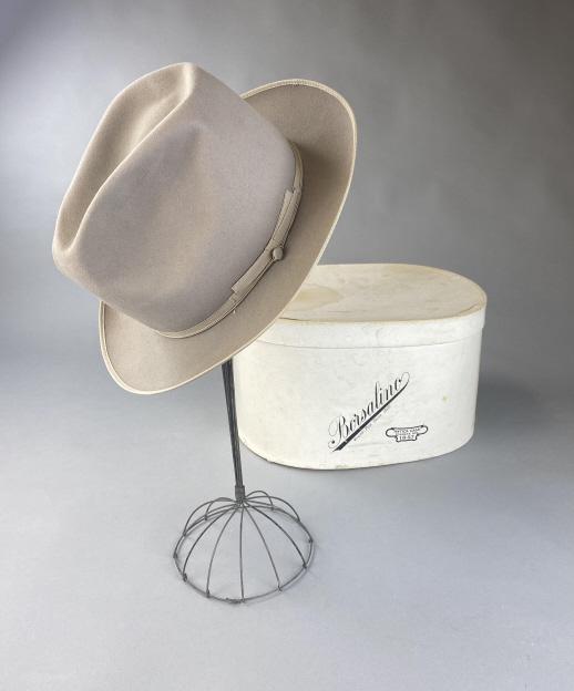 Men's Borsalino Grey Felt Fedora Hat C.1940s (1 of 9)