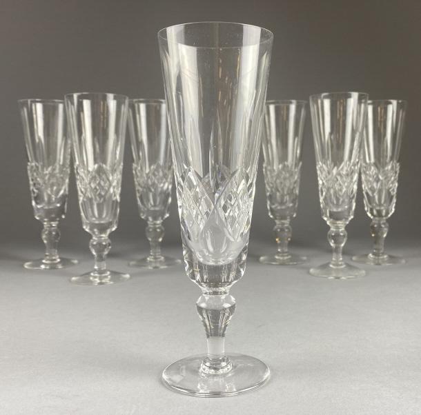7 Stuart Crystal "Champagne" Flutes England (1 of 3)