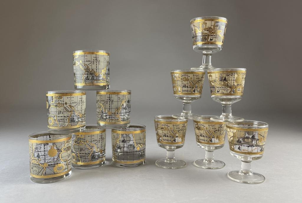 Mid Century Cera World Map Cocktail Set (1 of 9)