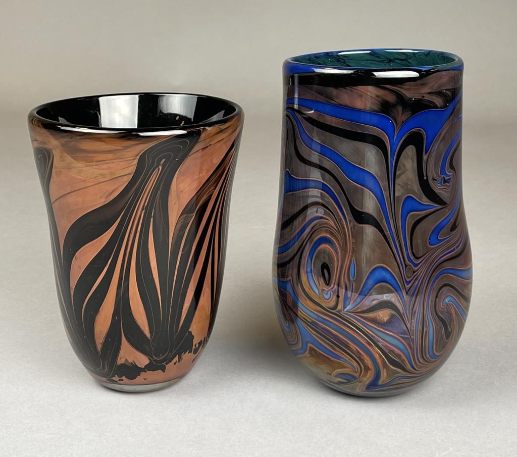 2 Don Schneider Iridescent Art Glass Vases (1 of 3)