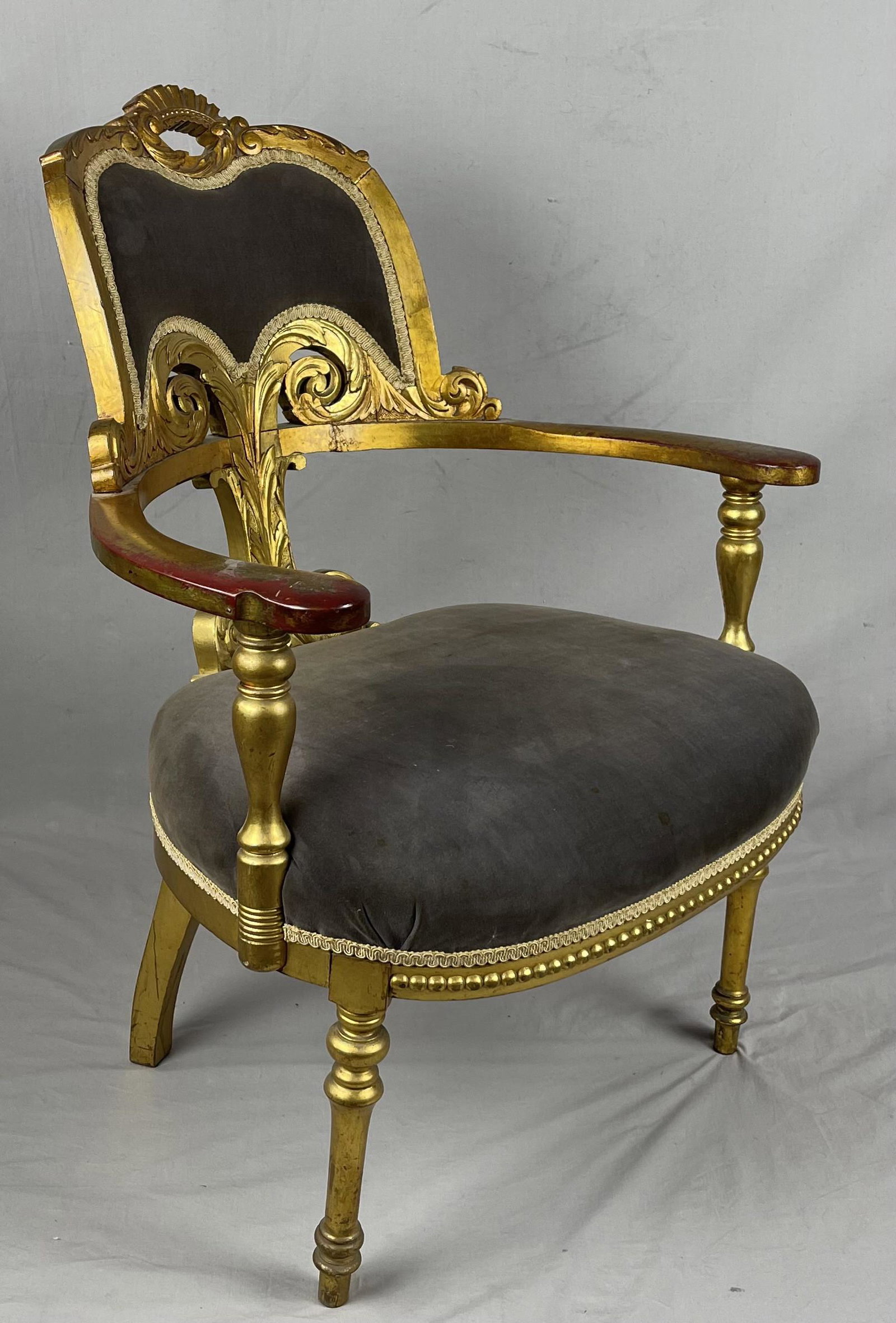 Late 19th C. Rococo Carved Giltwood Armchair (1 of 7)