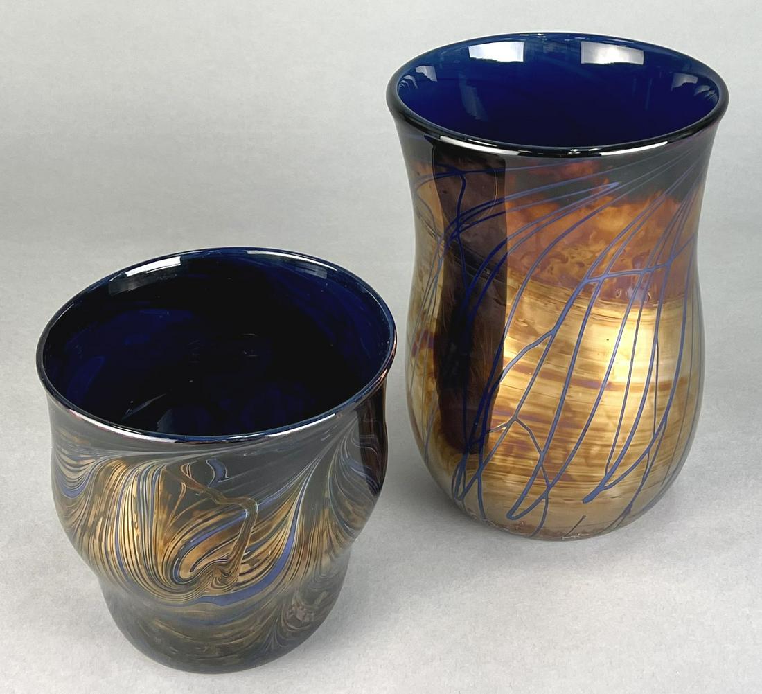 Donald Schneider Iridescent Art Glass Vases (1 of 3)