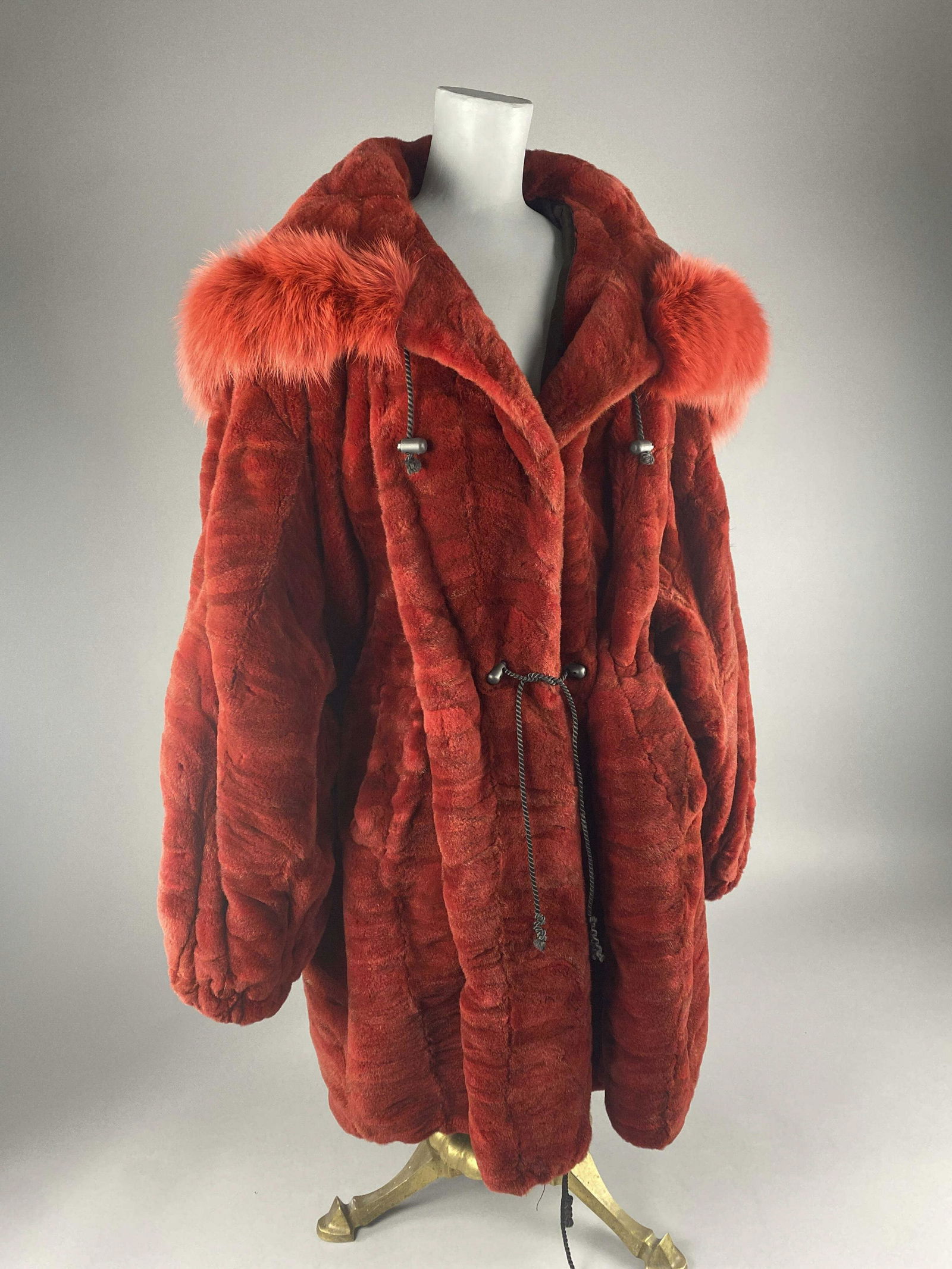 Ruby Red Sheared Beaver And Fox Parka Stroller (1 of 10)