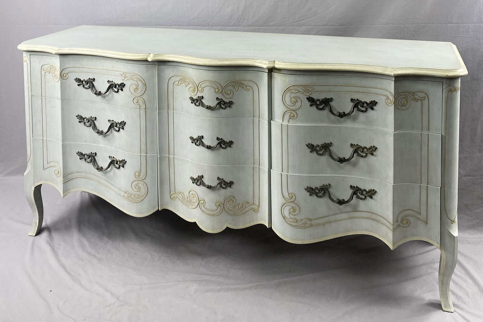 French Blue John Widdicomb Provincial Triple Chest (1 of 7)