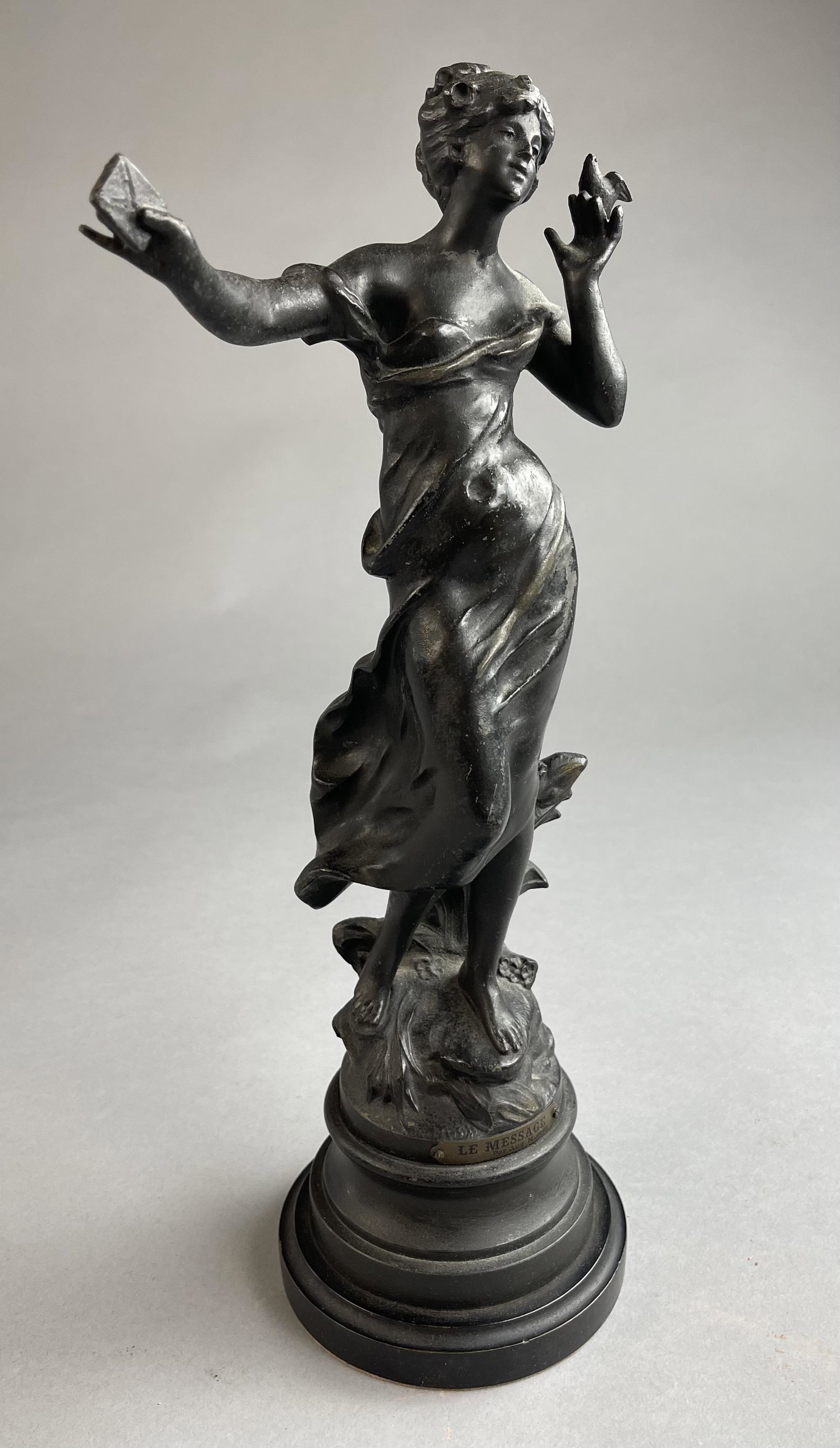 After Auguste Moreau "Le Message" Spelter Figure (1 of 9)