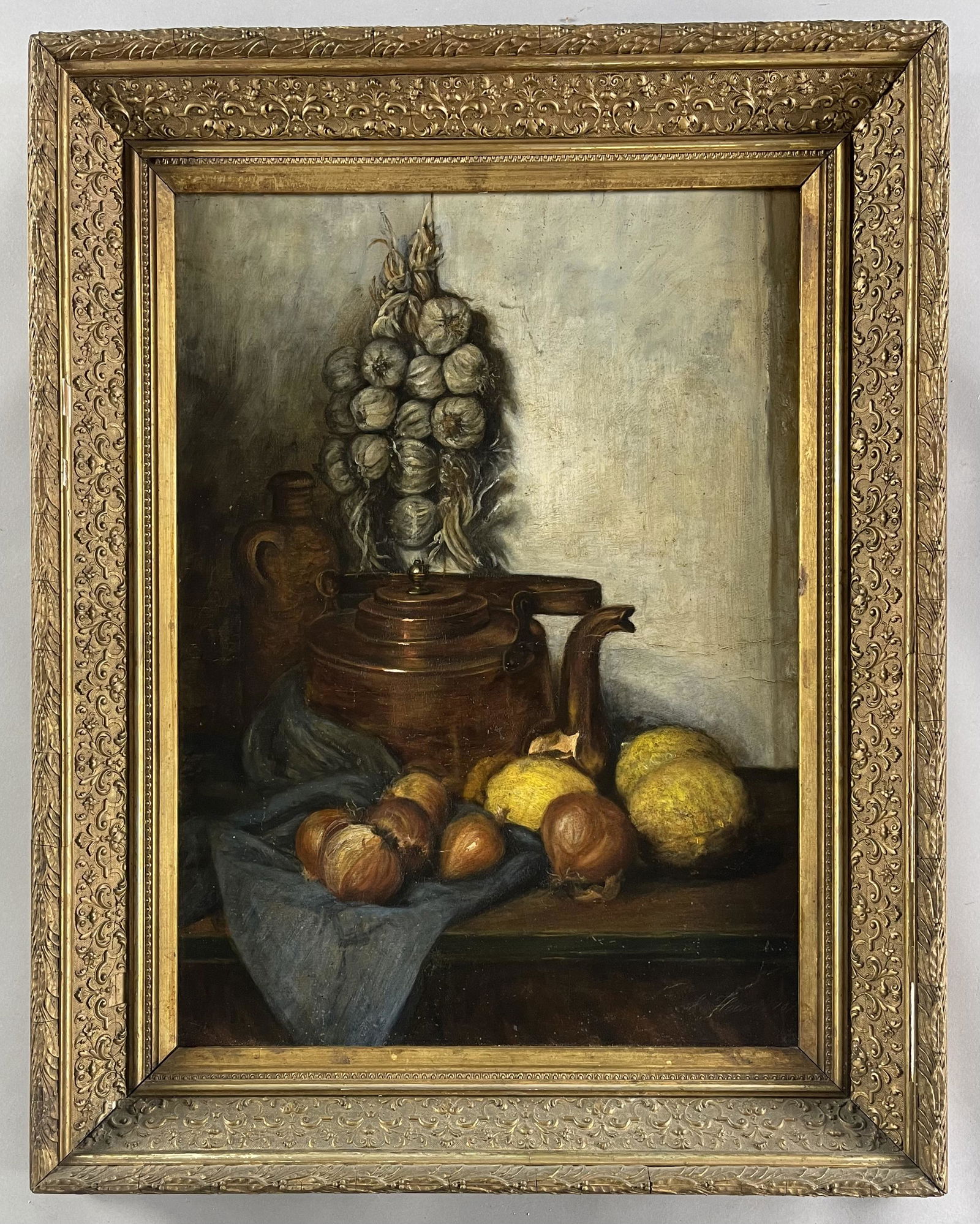 Oil on Masonite Still Life Kitchen Scene C. 1901 (1 of 4)