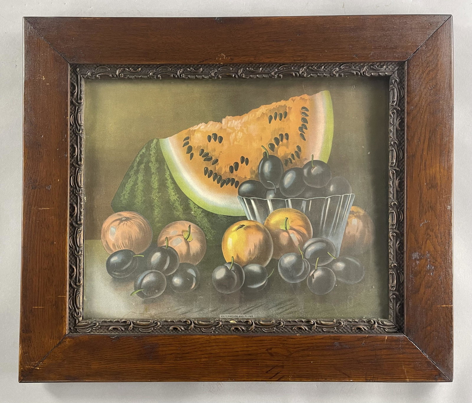 Victorian Chromolithograph "Watermelon and Plums" (1 of 3)