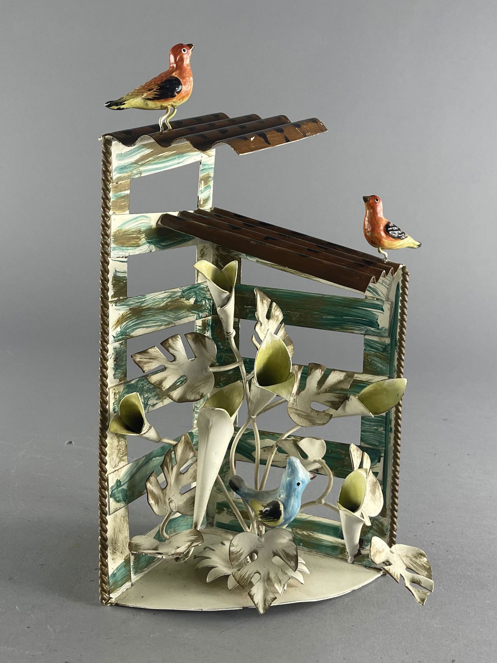 Midcentury Italian Tole Painted Metal Aviary (1 of 8)