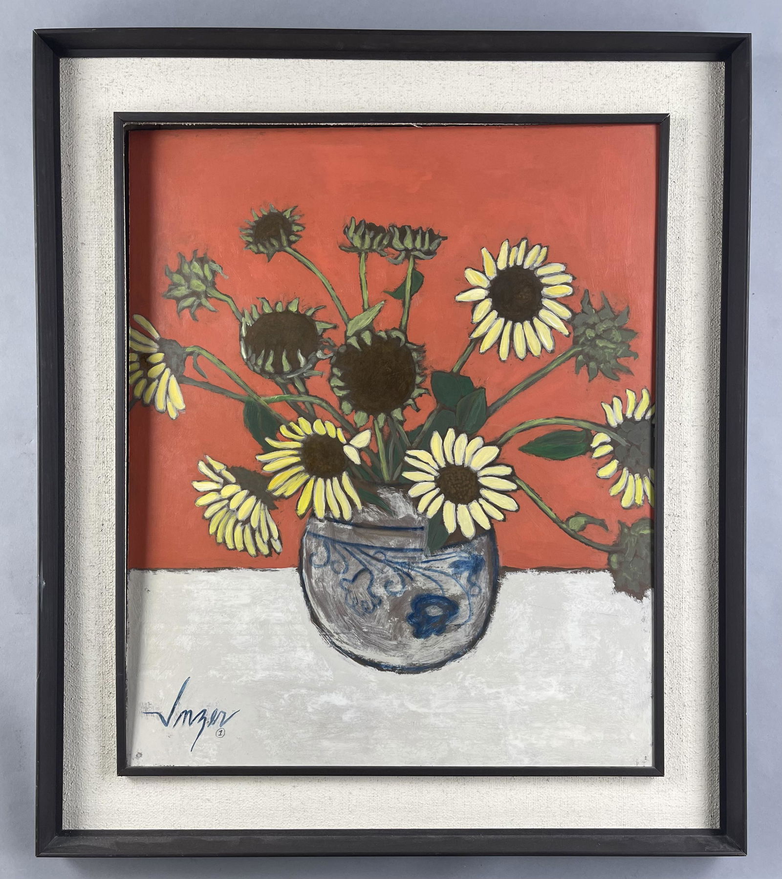 Charles Inzer American 20thC. Sunflower Still Life (1 of 5)