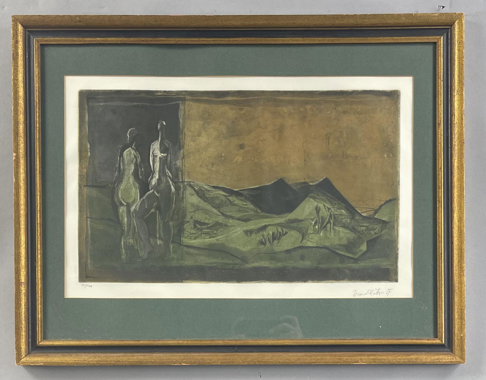 Karl Brandstatter Etching Two Nudes in Landscape (1 of 5)