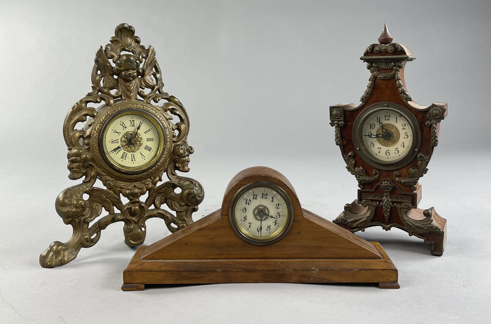 Three 19th C. Small Desk or Table Clocks (1 of 7)