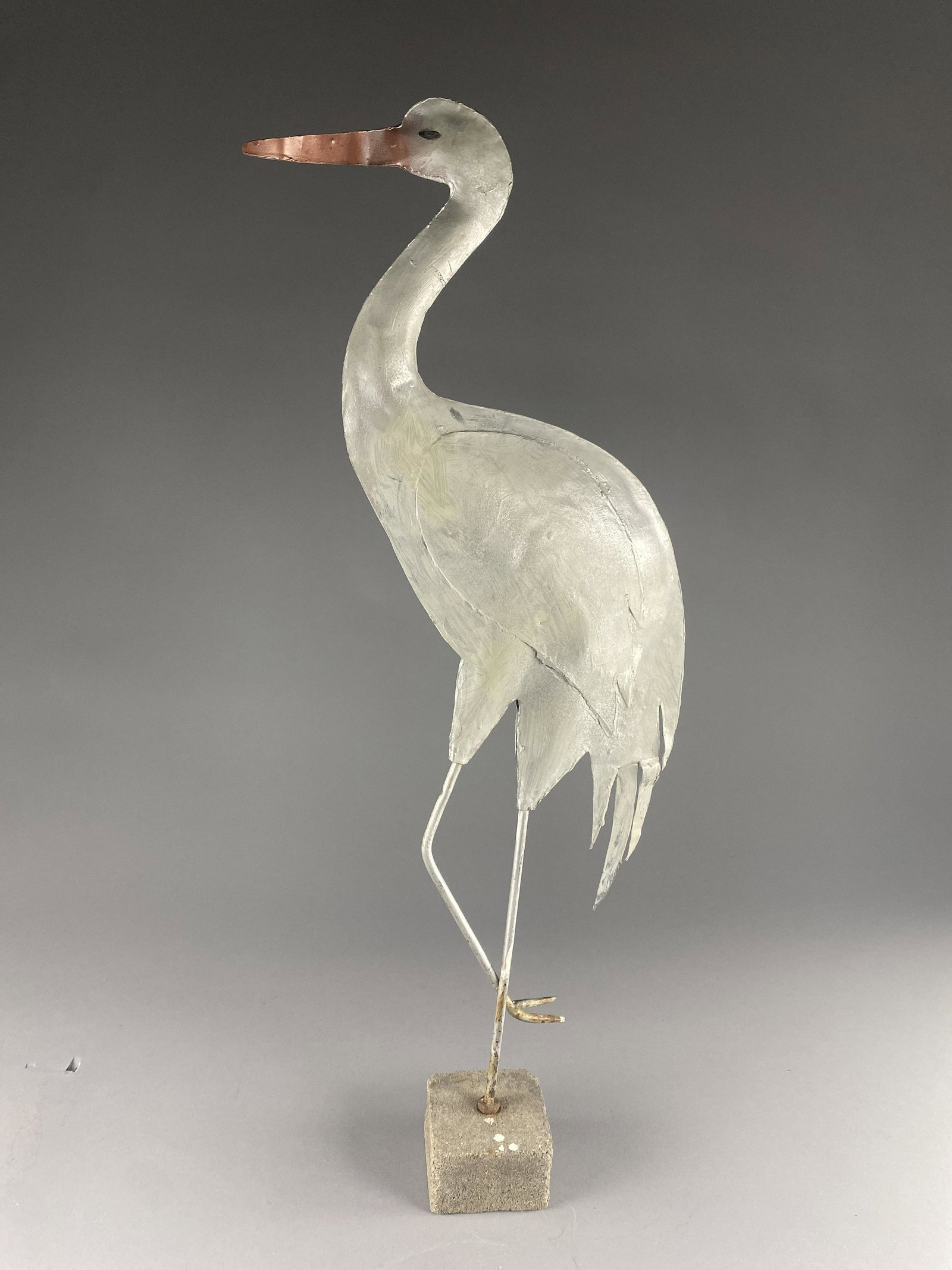 Folk Art Sheet Metal Stork Weathervane (1 of 10)