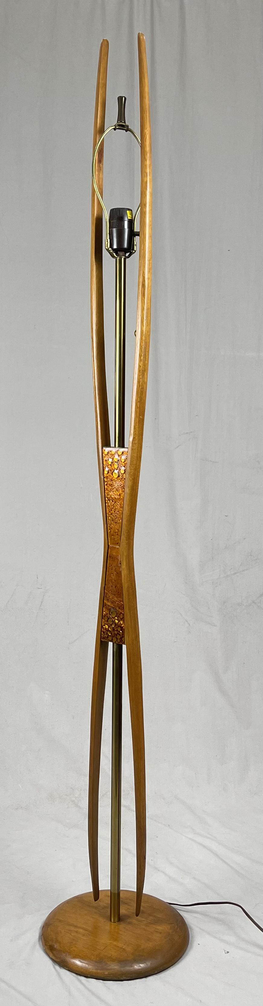 Modeline Sculptural Walnut and Enamel Floor Lamp (1 of 6)