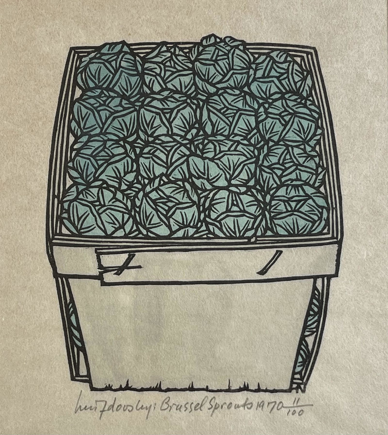 Jacques Hnizdovsky Woodcut "Brussel Sprouts" (1 of 3)