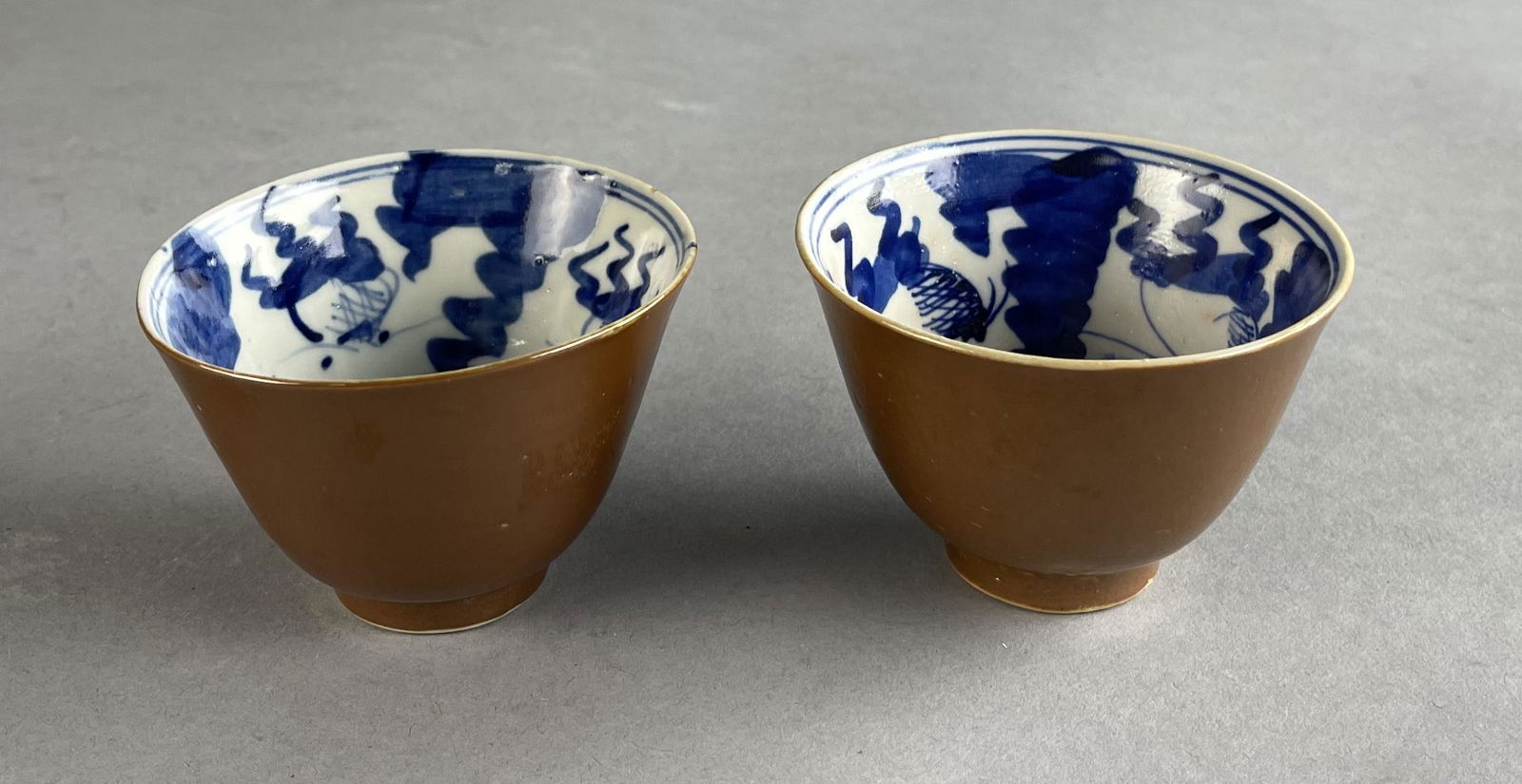 Chinese Qing  Blue & White Porcelain Teacups (1 of 3)