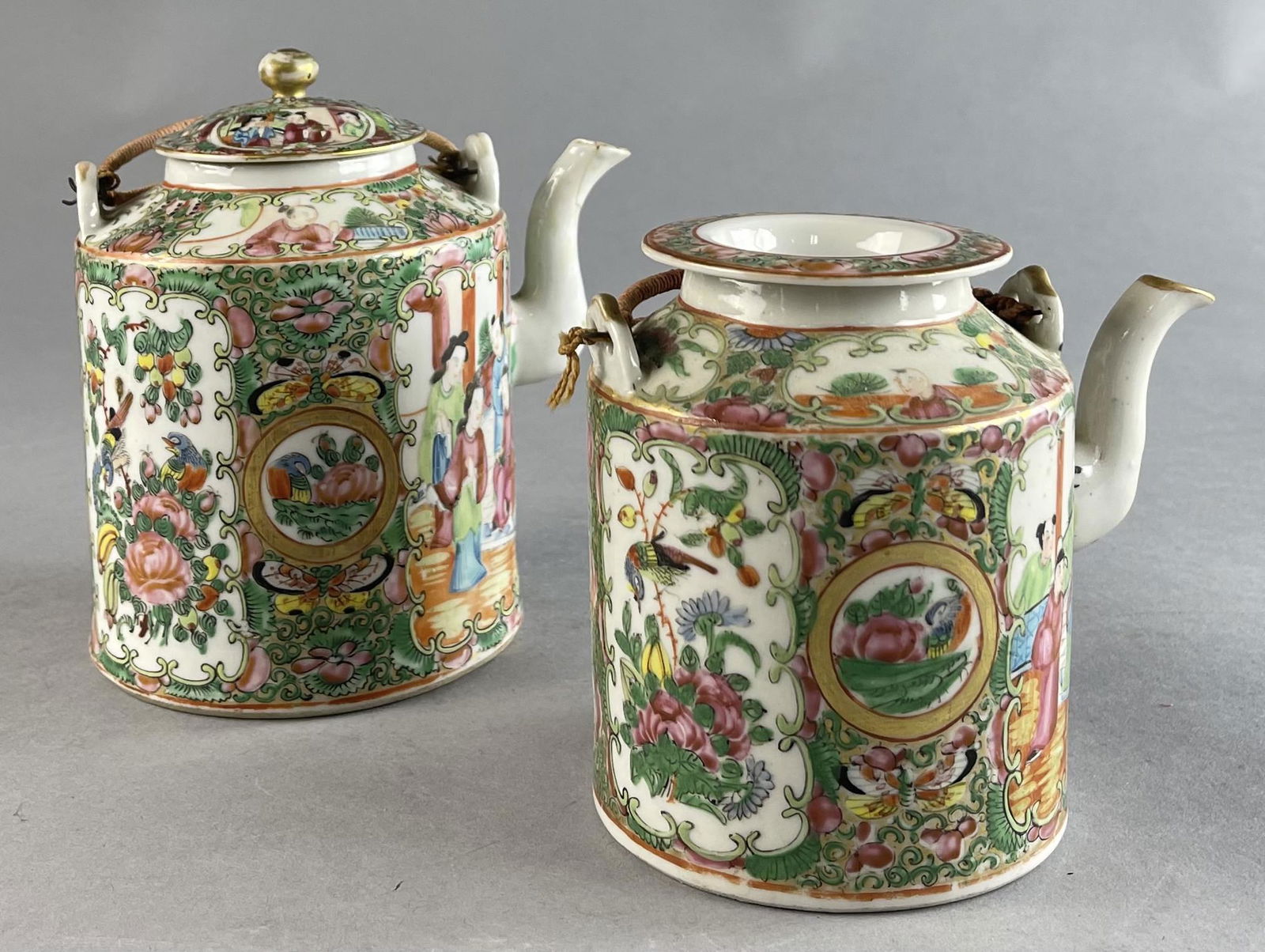 2 Chinese Export Famille Rose Porcelain Teapots (1 of 15)