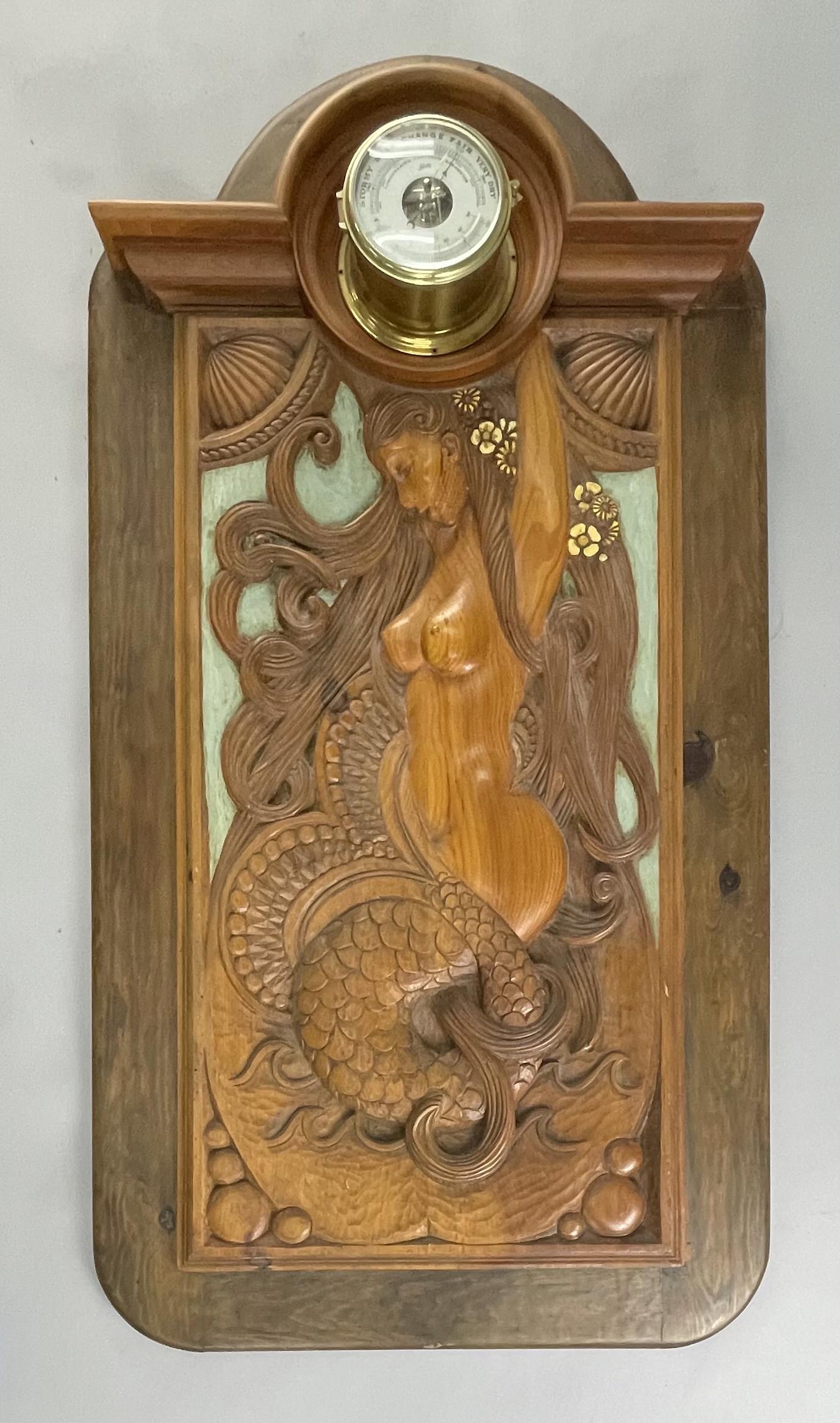 Ray Jansma Wood Carving Barometer Mermaid (1 of 6)