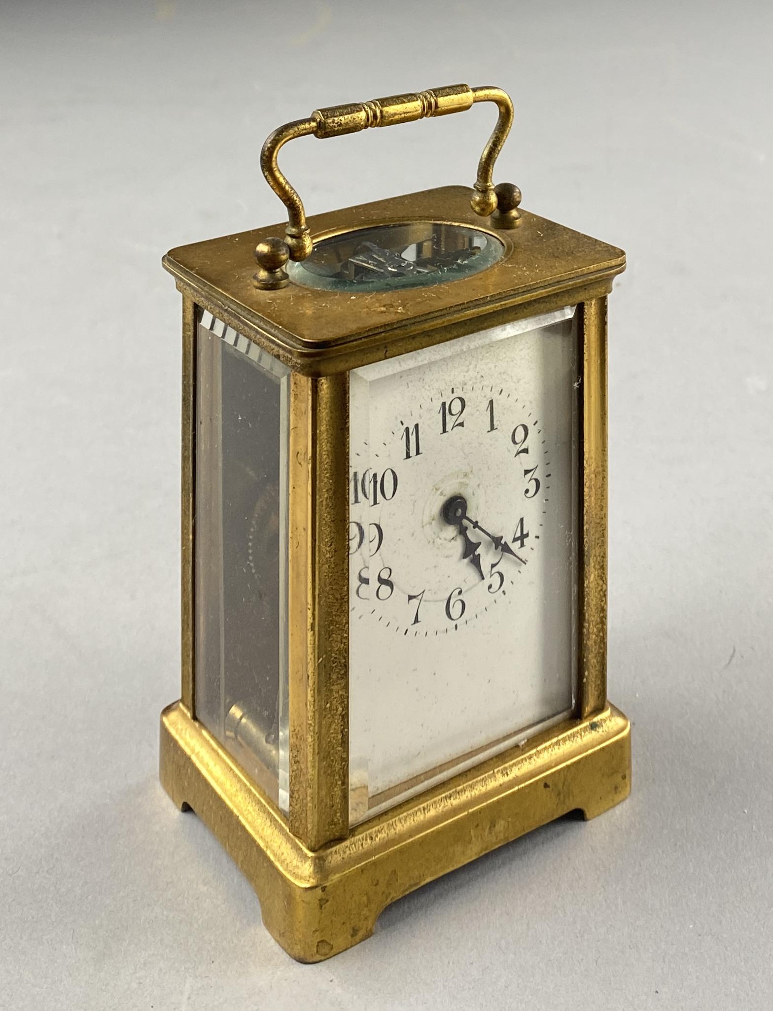 19th C. French Gilt Brass Carriage Clock (1 of 9)