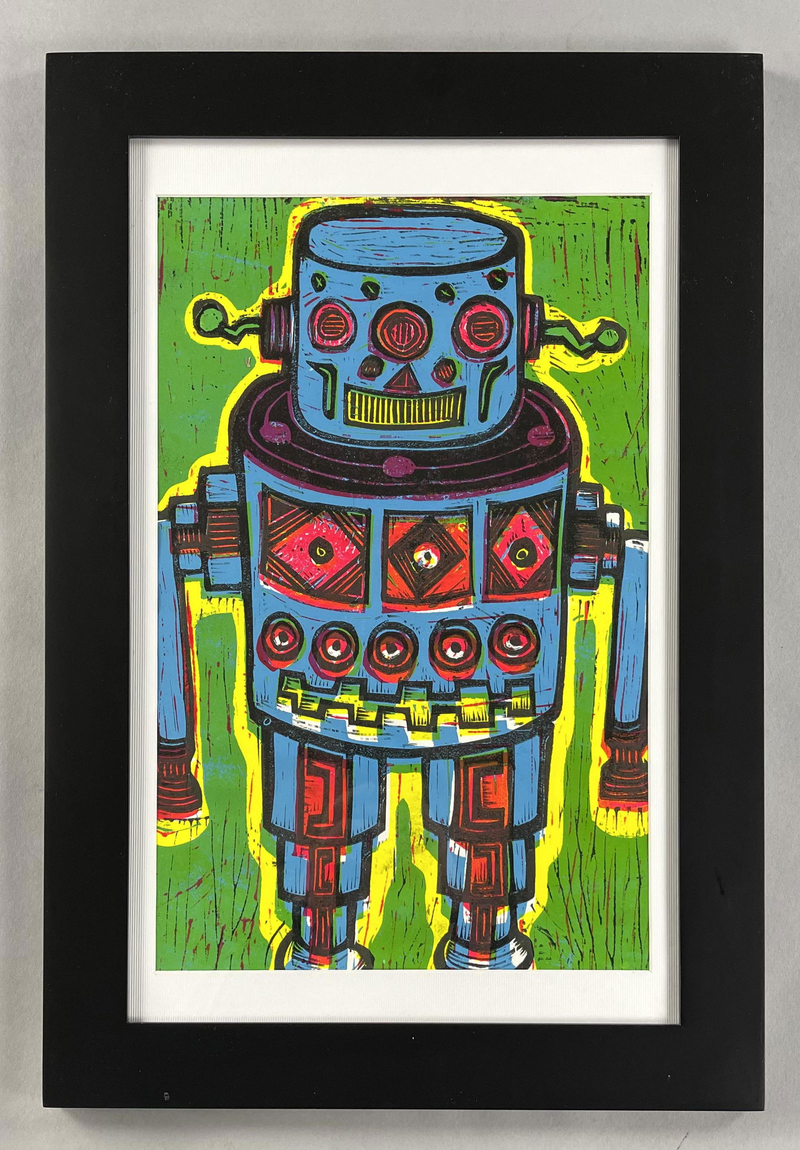 Sean Starwars linoleum print "Extrovertron" (1 of 3)