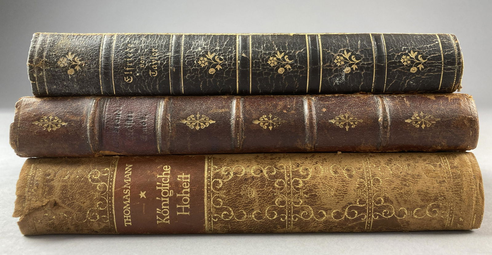 Three German Language Hardcover Books: Konigliche Hoheit: Roman by Thomas Mann published by Deutsche Buch-Gemeinschaft in Berlin, 1909.Meister Amor by Adolf Wilbrandt published by Stuttgart Werlag Der, 3rd Edition. Elfriede by George Taylo