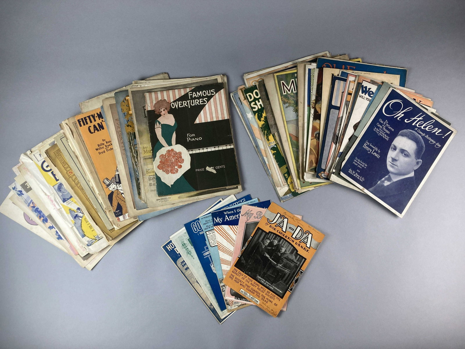 WW1 Era Sheet Music Irving Berlin, Eddie Cantor: 92 total pieces of sheet music from the early 20th Century, most around the era of World War One. Includes American patriotic songs and songs by Irving Berlin and Eddie Cantor.