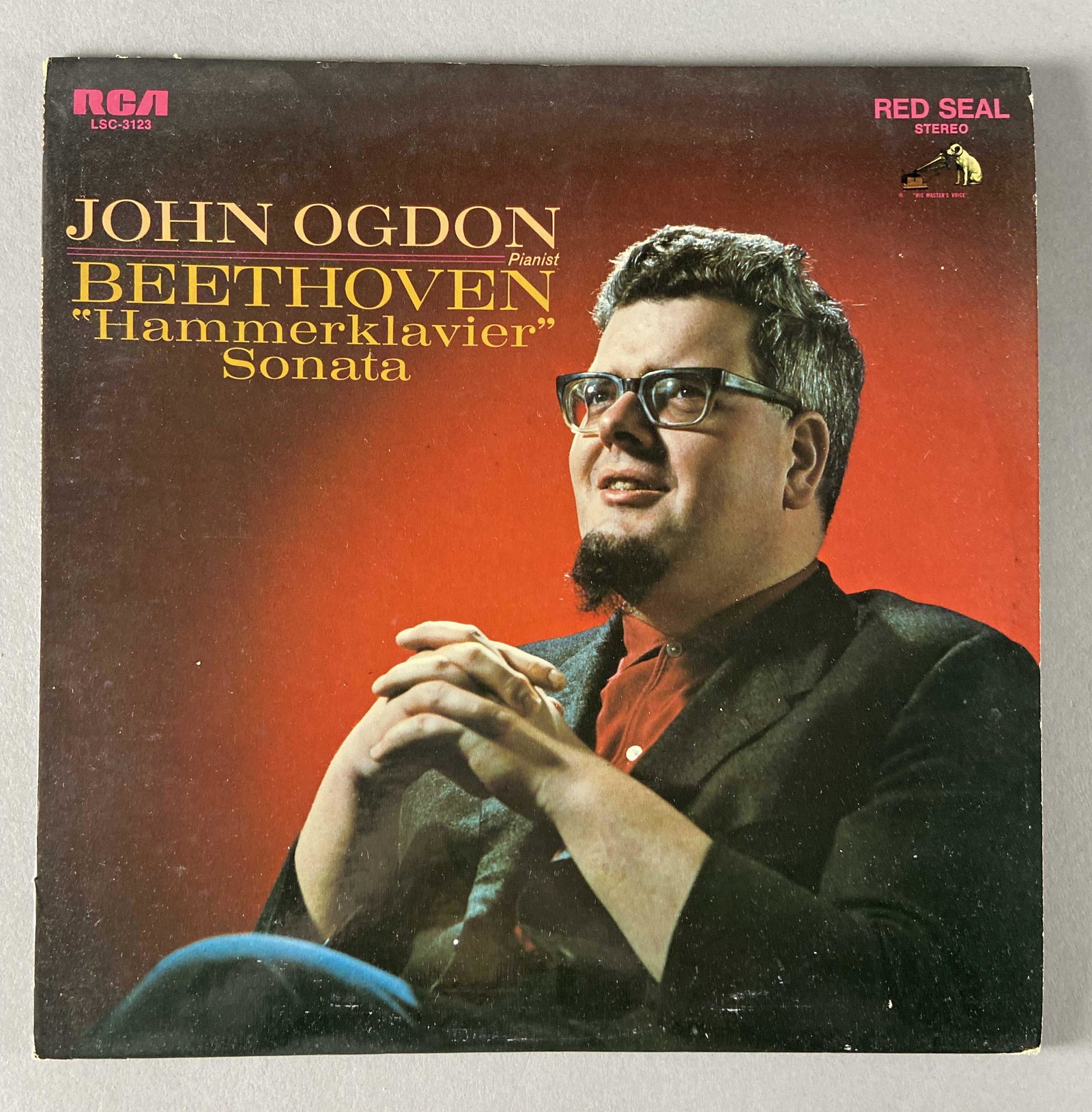 John Ogden Beethoven Record Signed: John Ogden Beethoven Hammerklavier Sonata, RCA LSC-3123. Signed by the pianist in ink on the back, December 2, 1972.