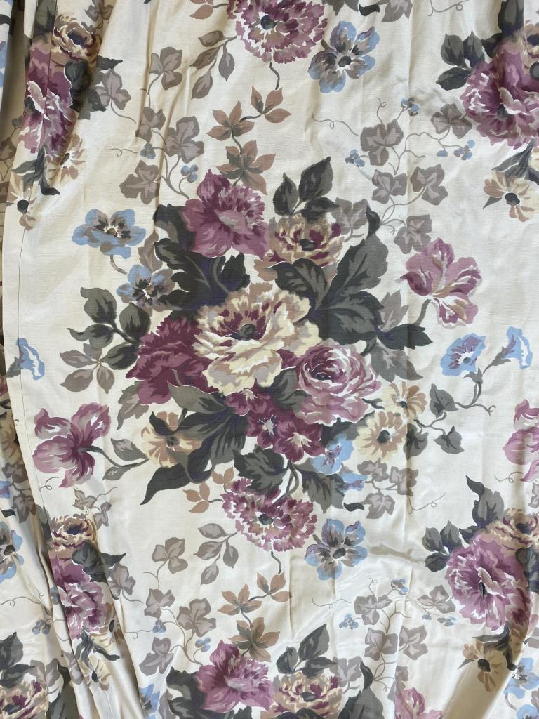Large 1940s Rose Print Faille  Drapery Panel (1 of 3)