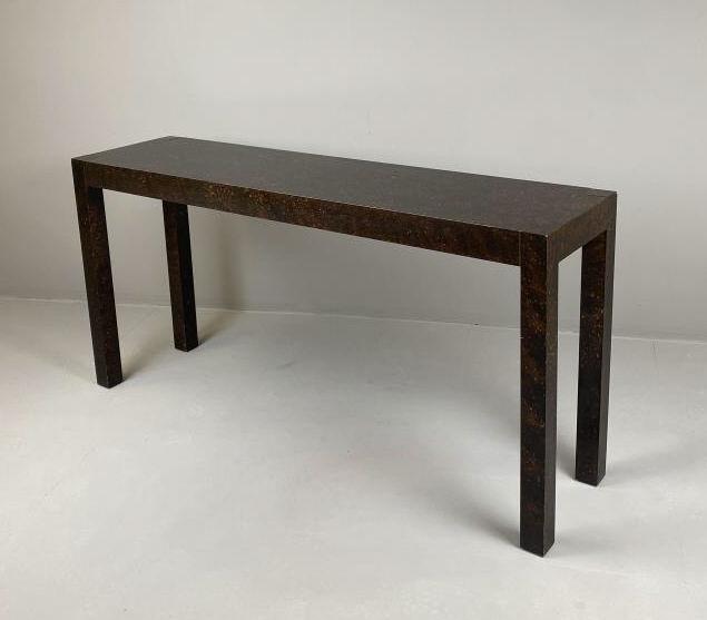 Faux Tortoise Parsons Console Table Circa 1970s (1 of 7)