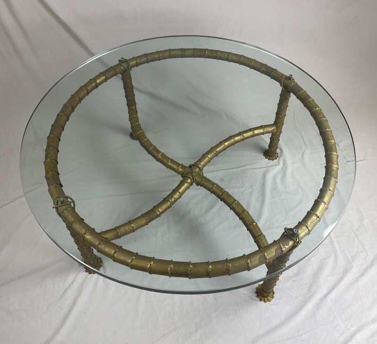 Midcentury Italian Brutalist Gilt Metal Table (1 of 9)