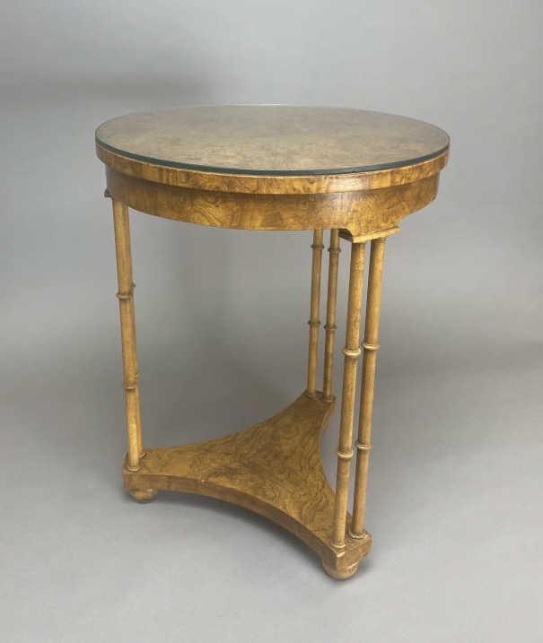 Baker  Regency Burl Wood Gueridon Side Table (1 of 6)