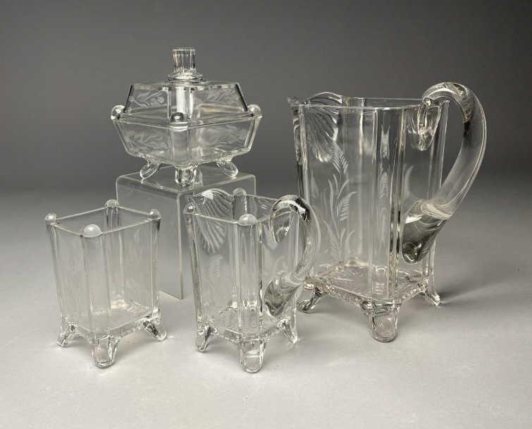 Adams Glass Co. C.1882 Square Glass Table Service (1 of 7)