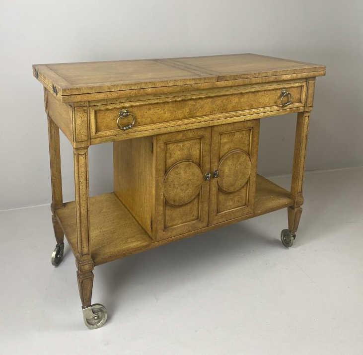 Midcentury Regency Burlwood Server/Bar (1 of 8)