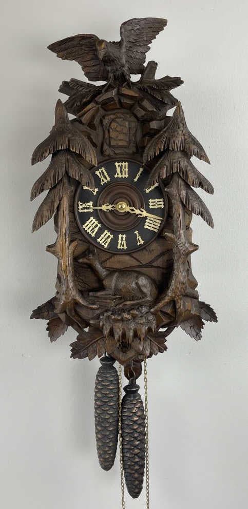 8 Day Eagle/Deer/Tree Motif Cuckoo Clock (1 of 14)