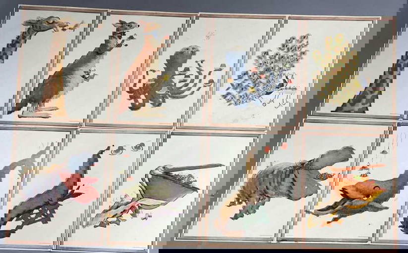 50's Jello Animal Ad Prints Set Of Eight