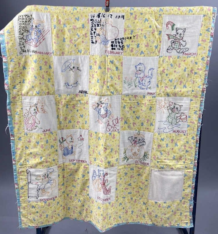 Cat Handmade Months of the Year Quilt (1 of 15)