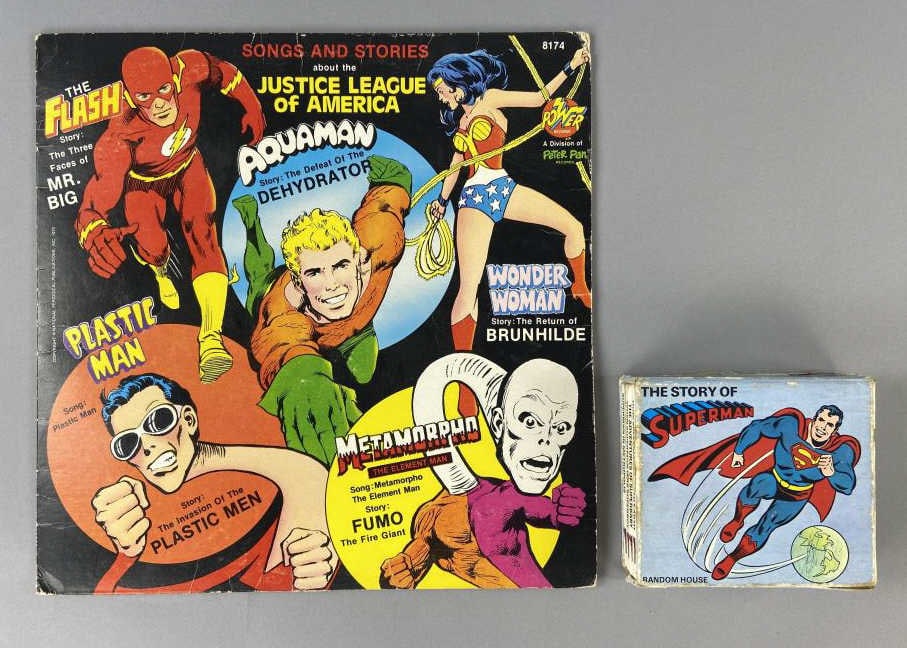 Justice League Vinyl Record & Superman Books (1 of 7)